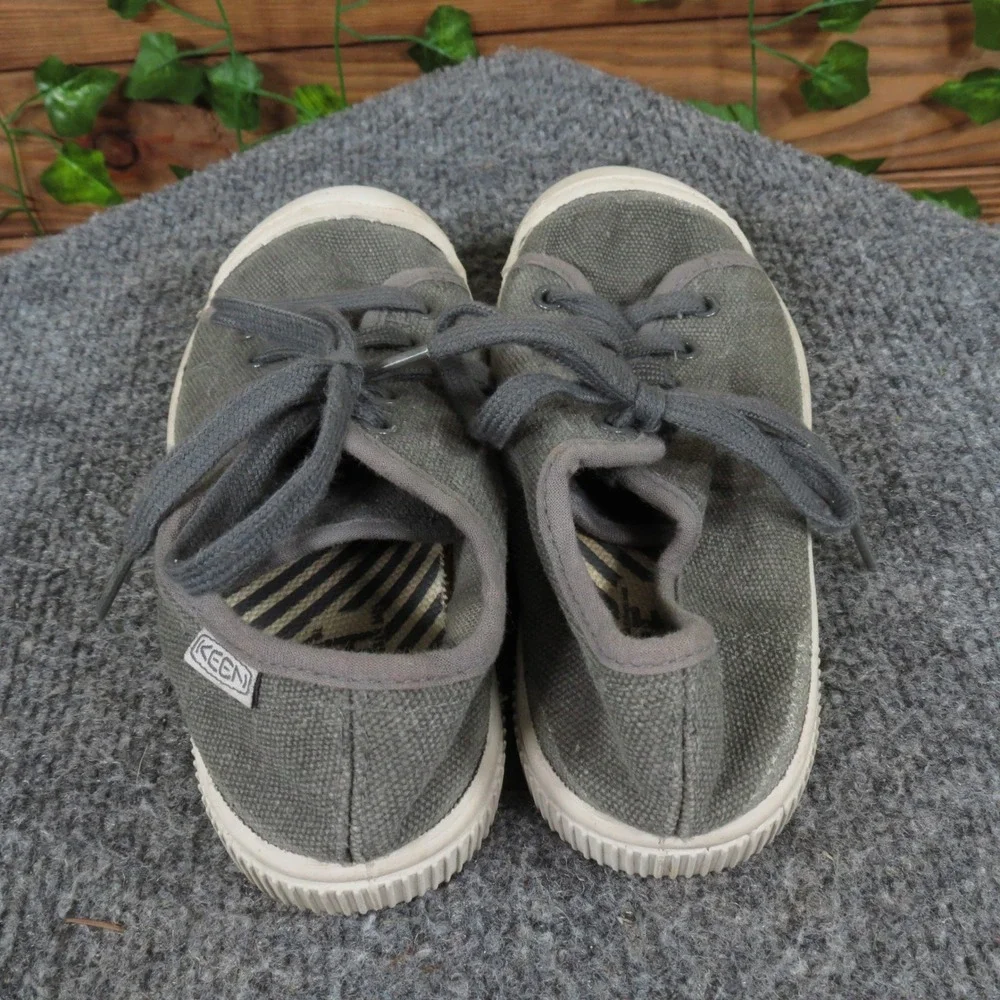 Keen‎ Toddler Boys 12 Gray Canvas Low Top Sneaker Rubber Toe Casual Comfort